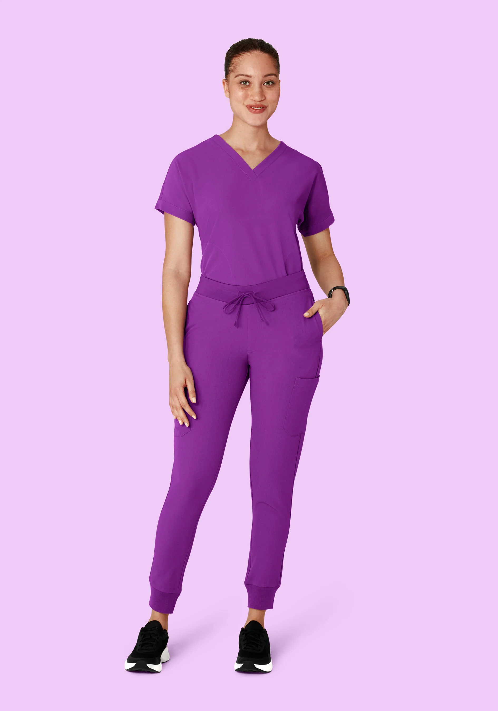 Oversized V Neck Top Cyber Grape - Image 3