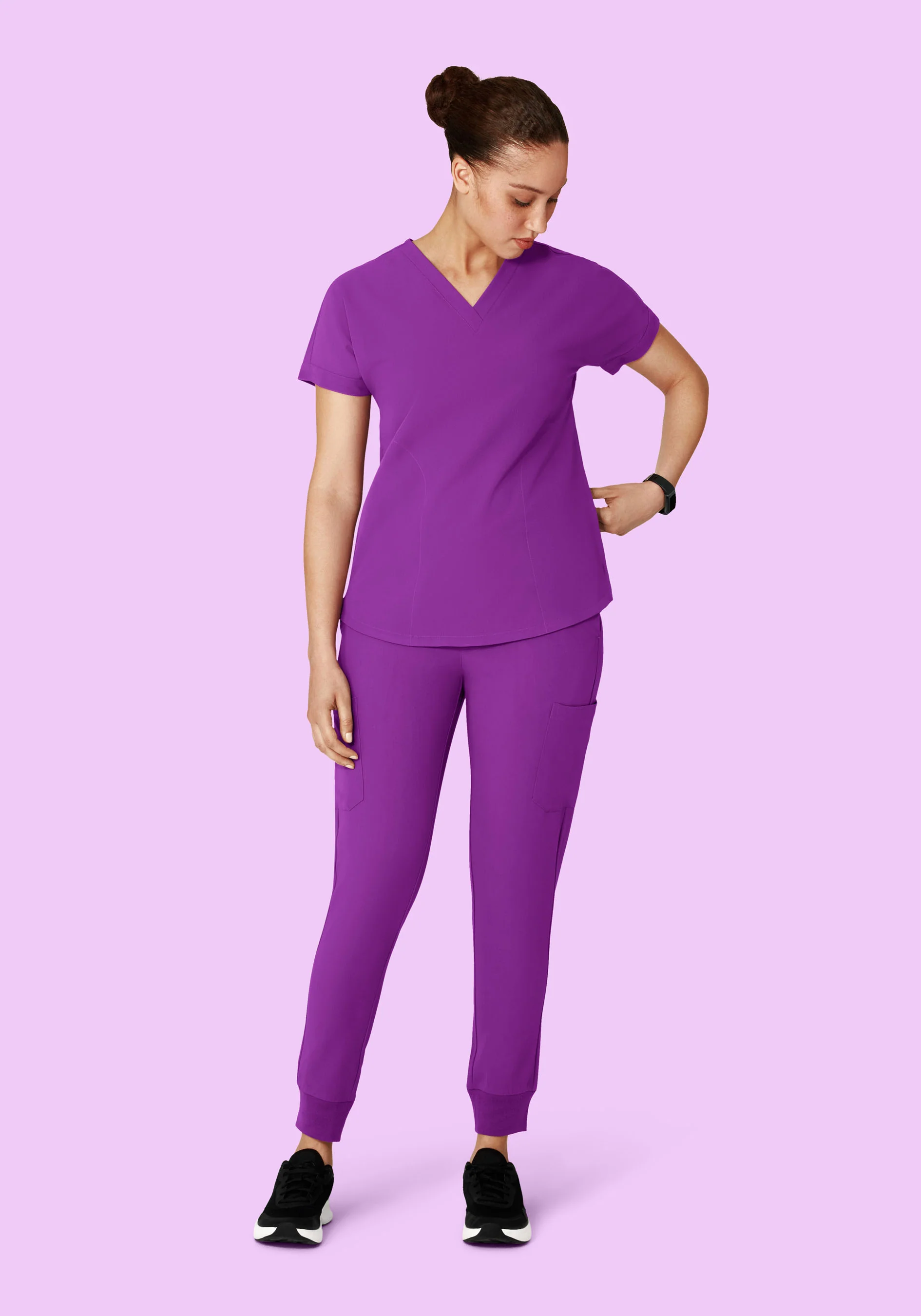Oversized V Neck Top Cyber Grape - Image 4