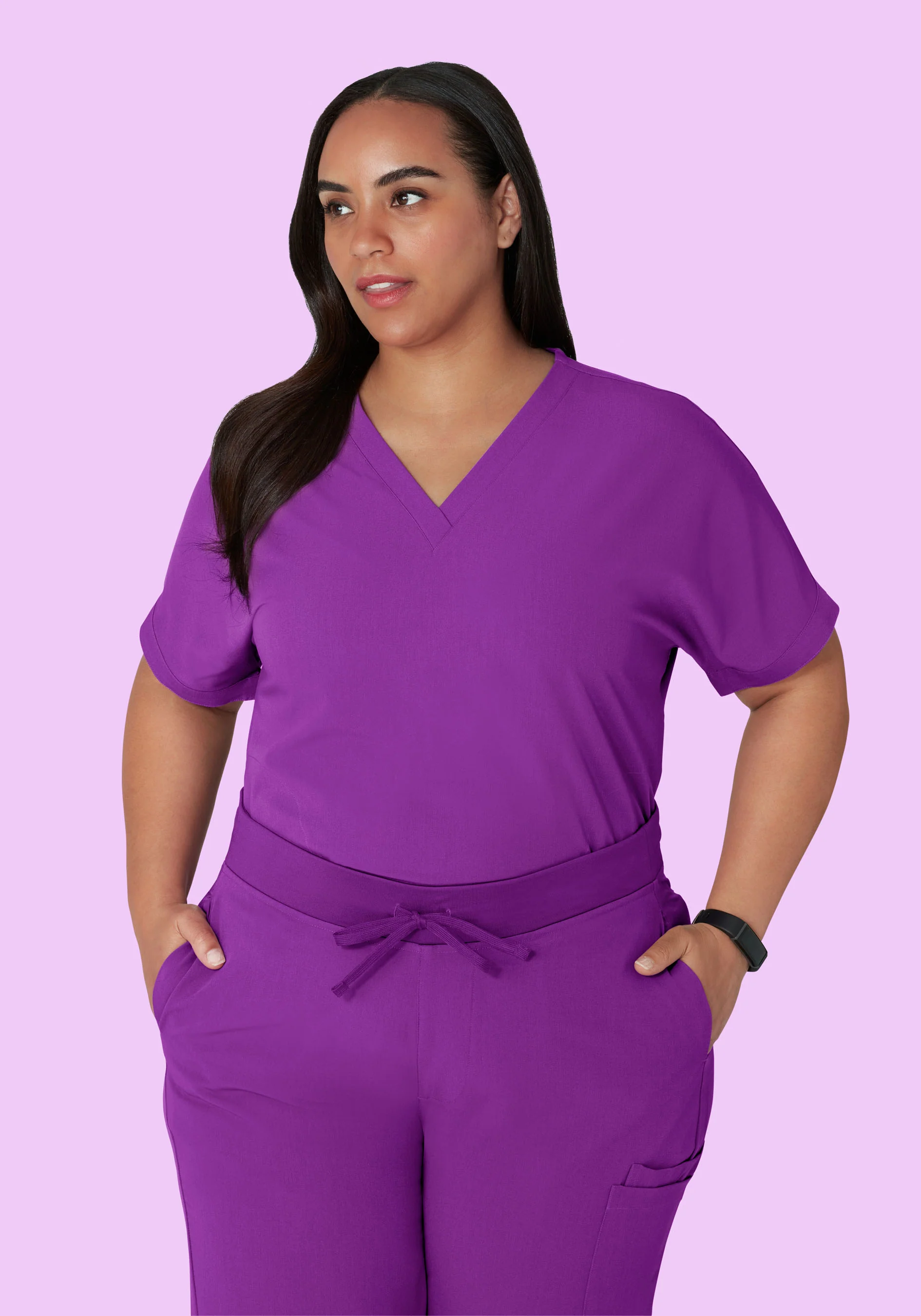 Oversized V Neck Top Cyber Grape - Image 7