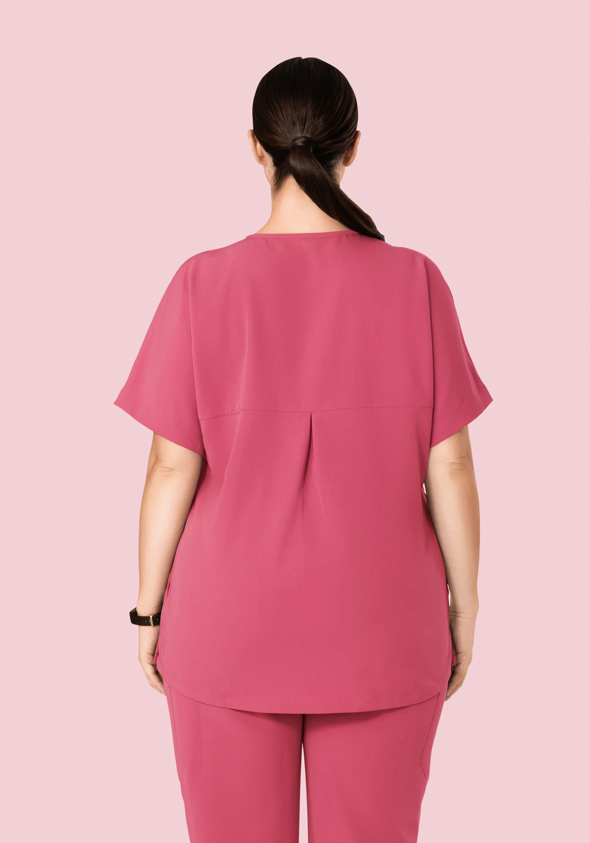 Oversized V Neck Top Jaipur Pink - Image 9