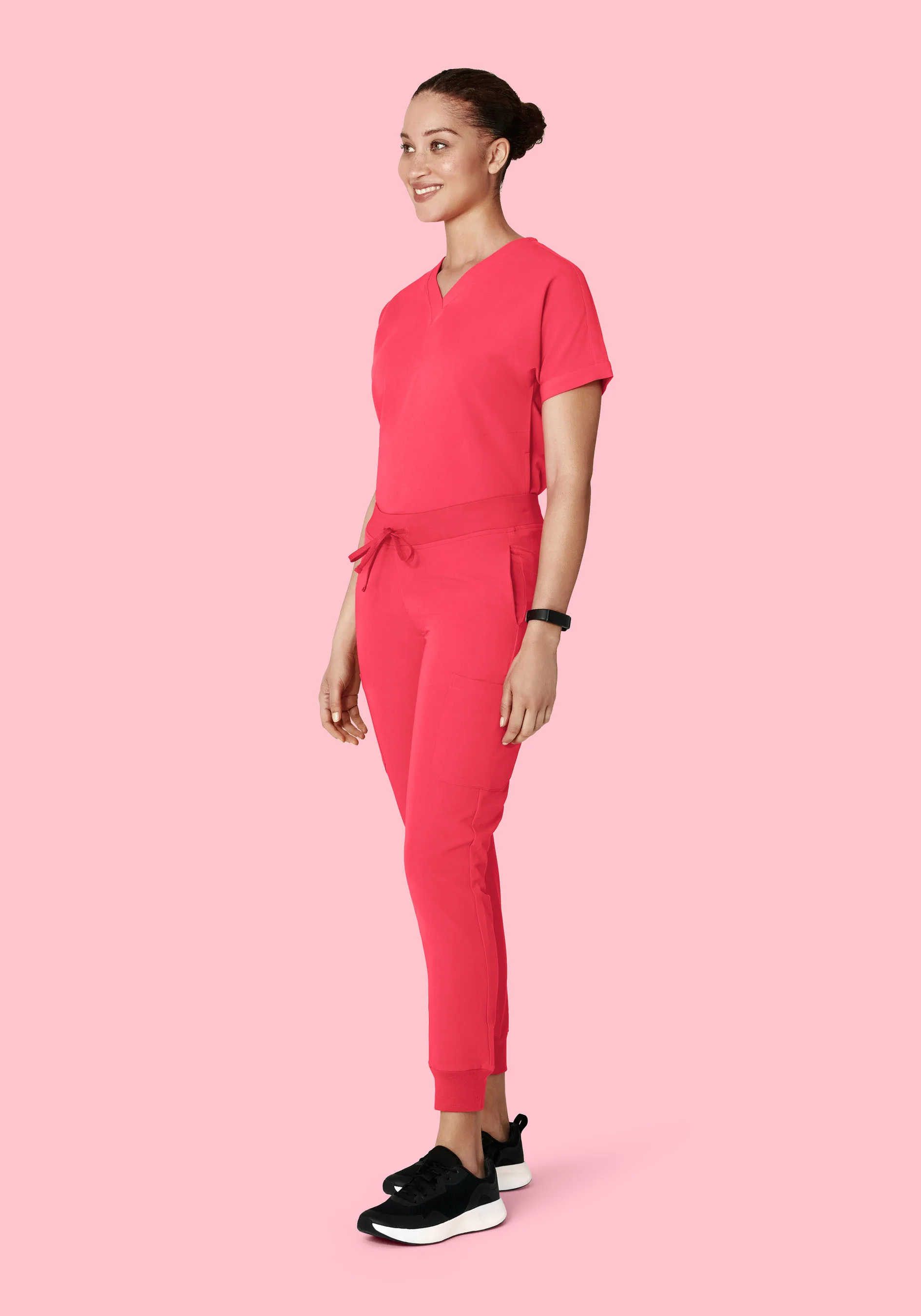 Oversized V Neck Top Paradise Pink - Image 3