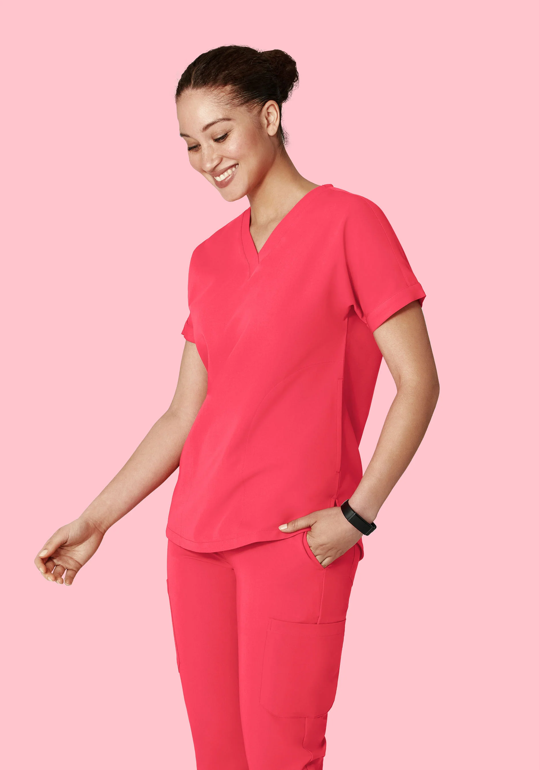 Oversized V Neck Top Paradise Pink - Image 4