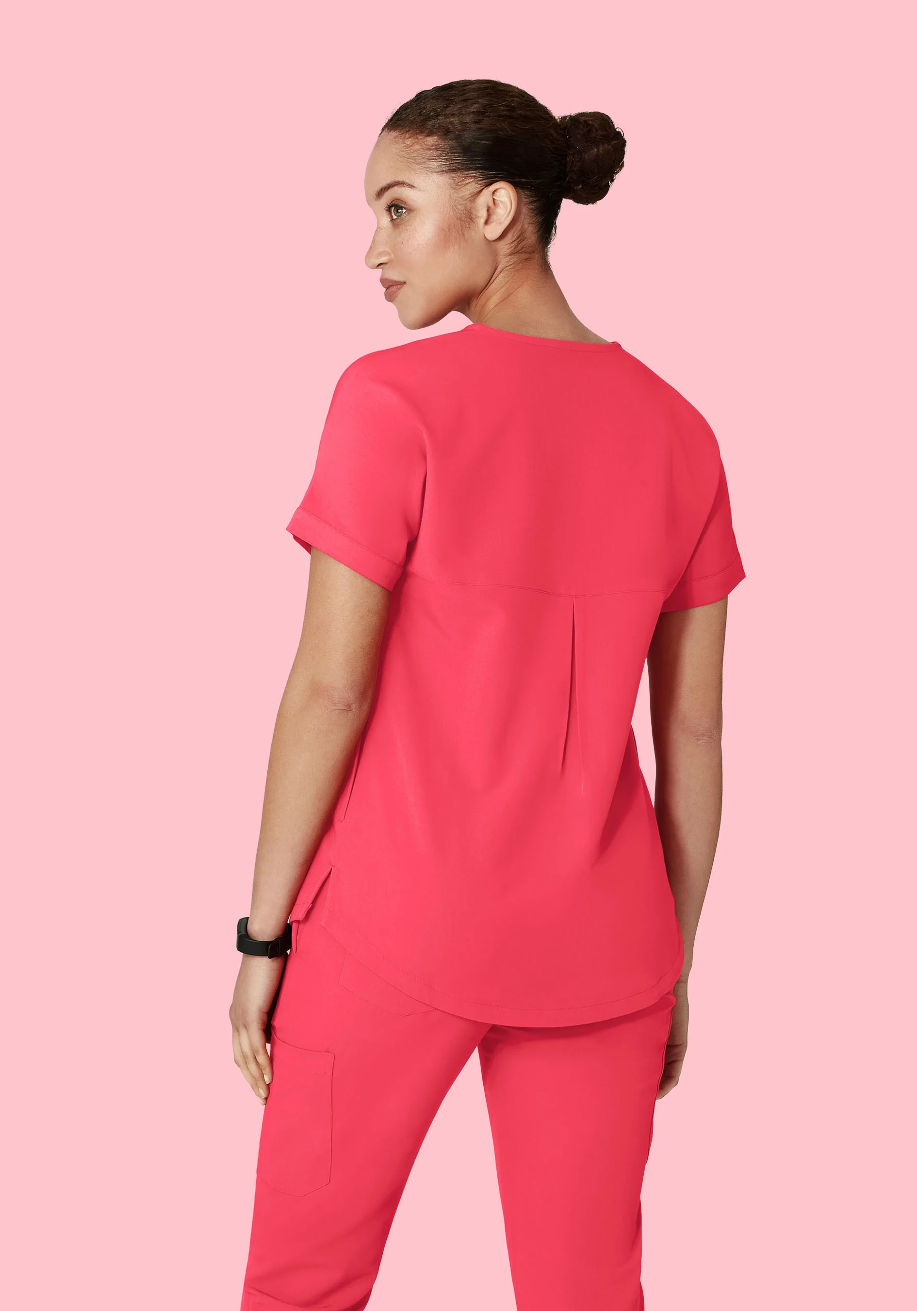 Oversized V Neck Top Paradise Pink - Image 5
