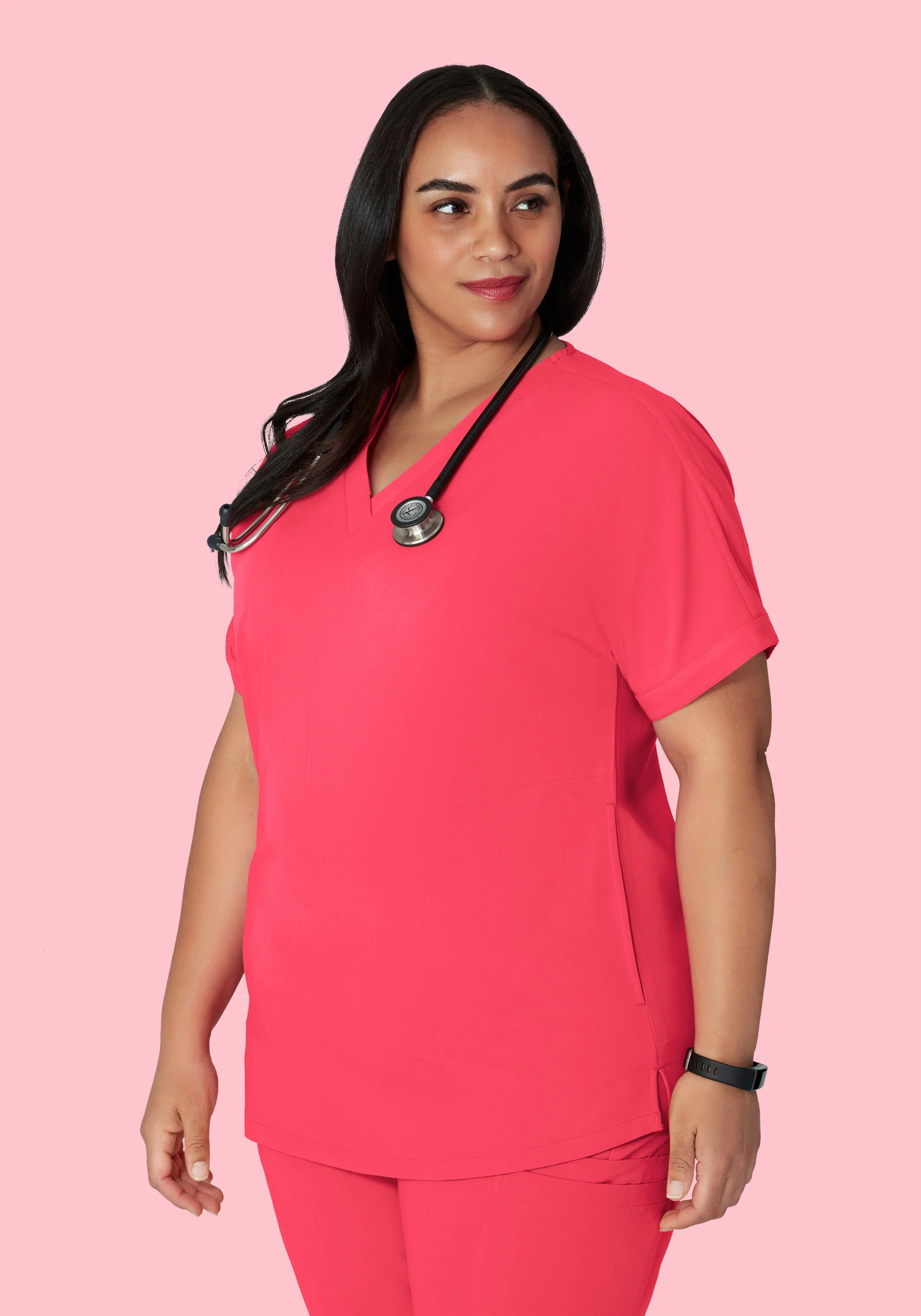 Oversized V Neck Top Paradise Pink - Image 6