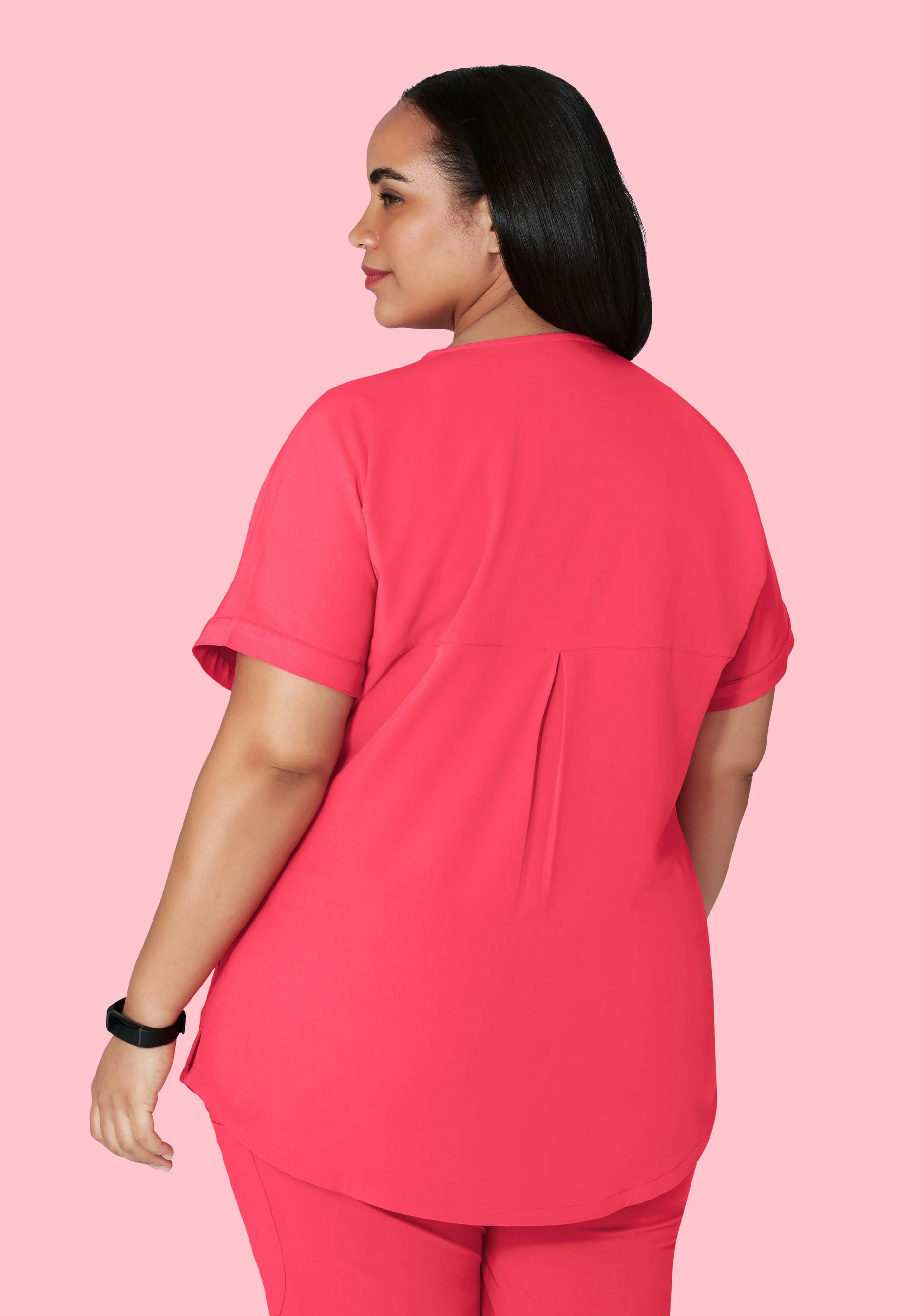 Oversized V Neck Top Paradise Pink - Image 7