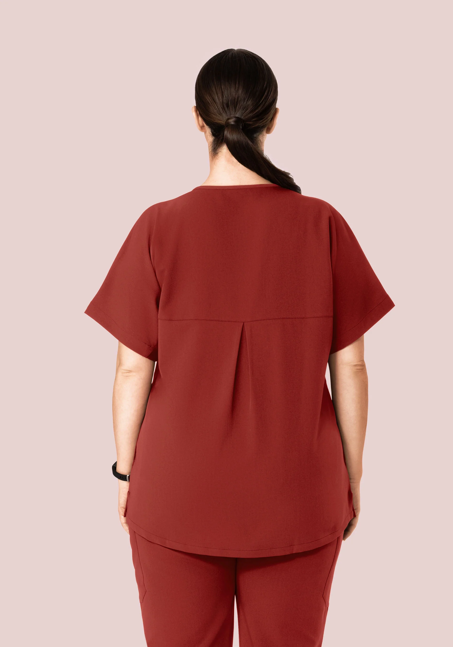 Oversized V Neck Top Rosewood - Image 10