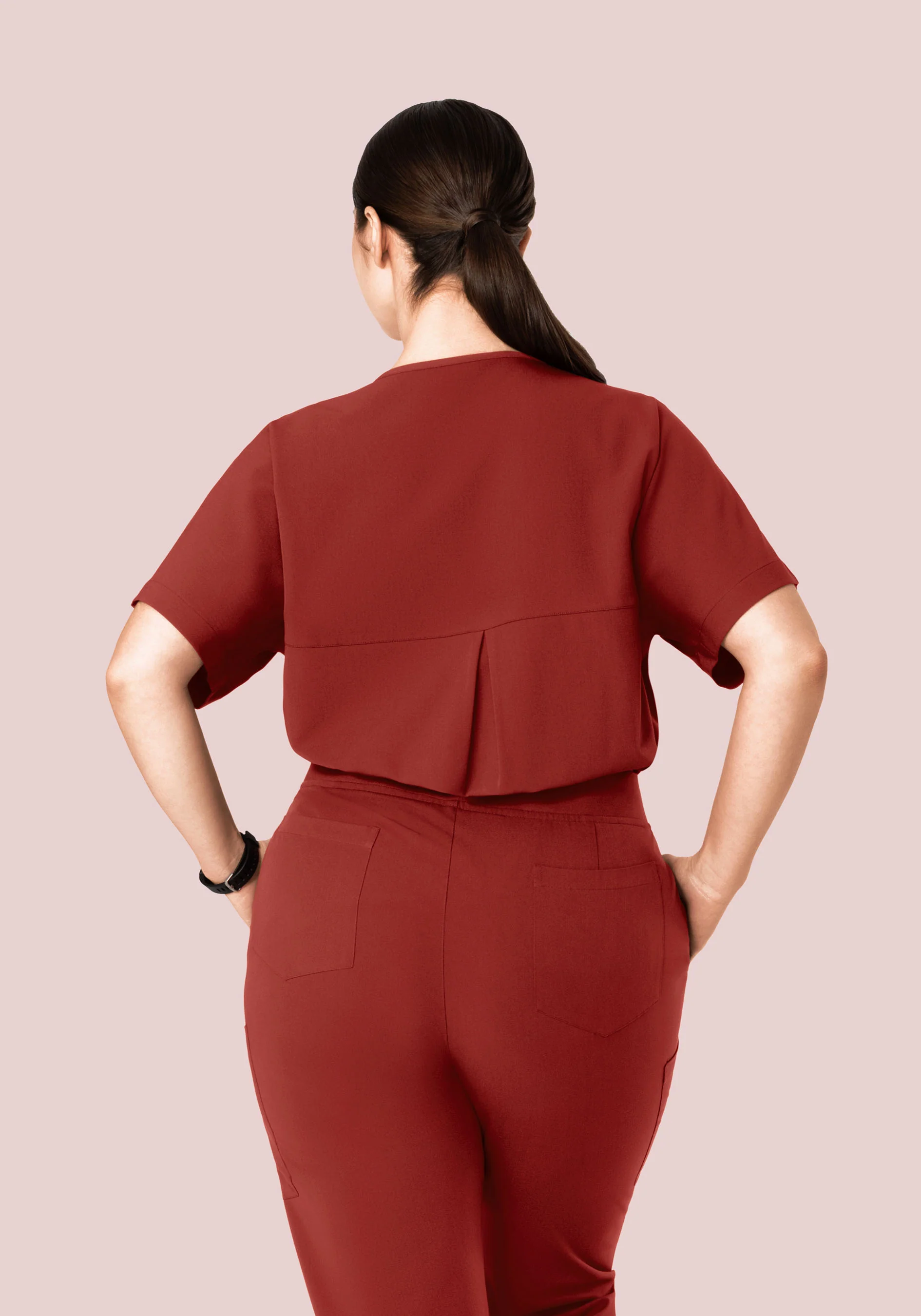 Oversized V Neck Top Rosewood - Image 9