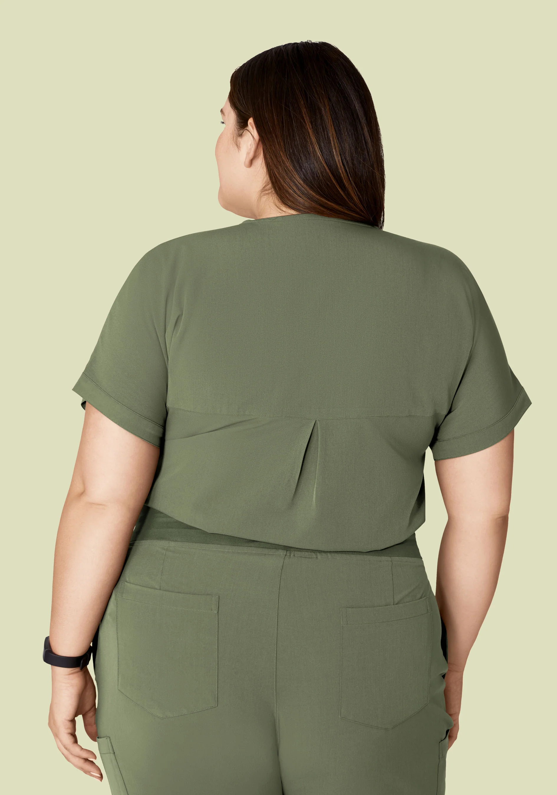 Oversized V Neck Top Sage - Image 10