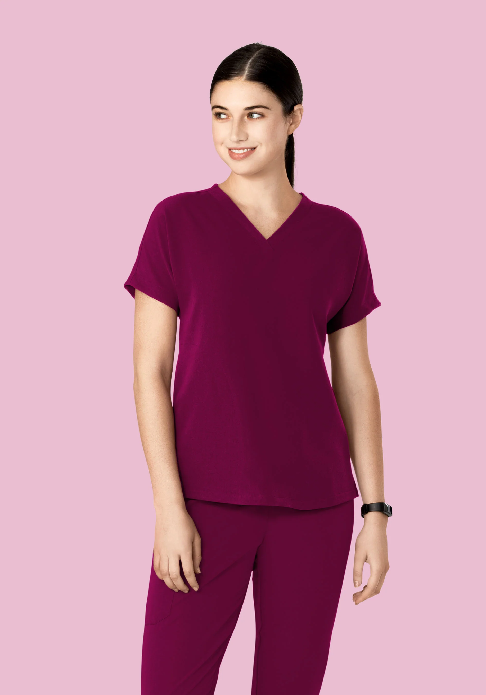 Oversized V Neck Top Sangria