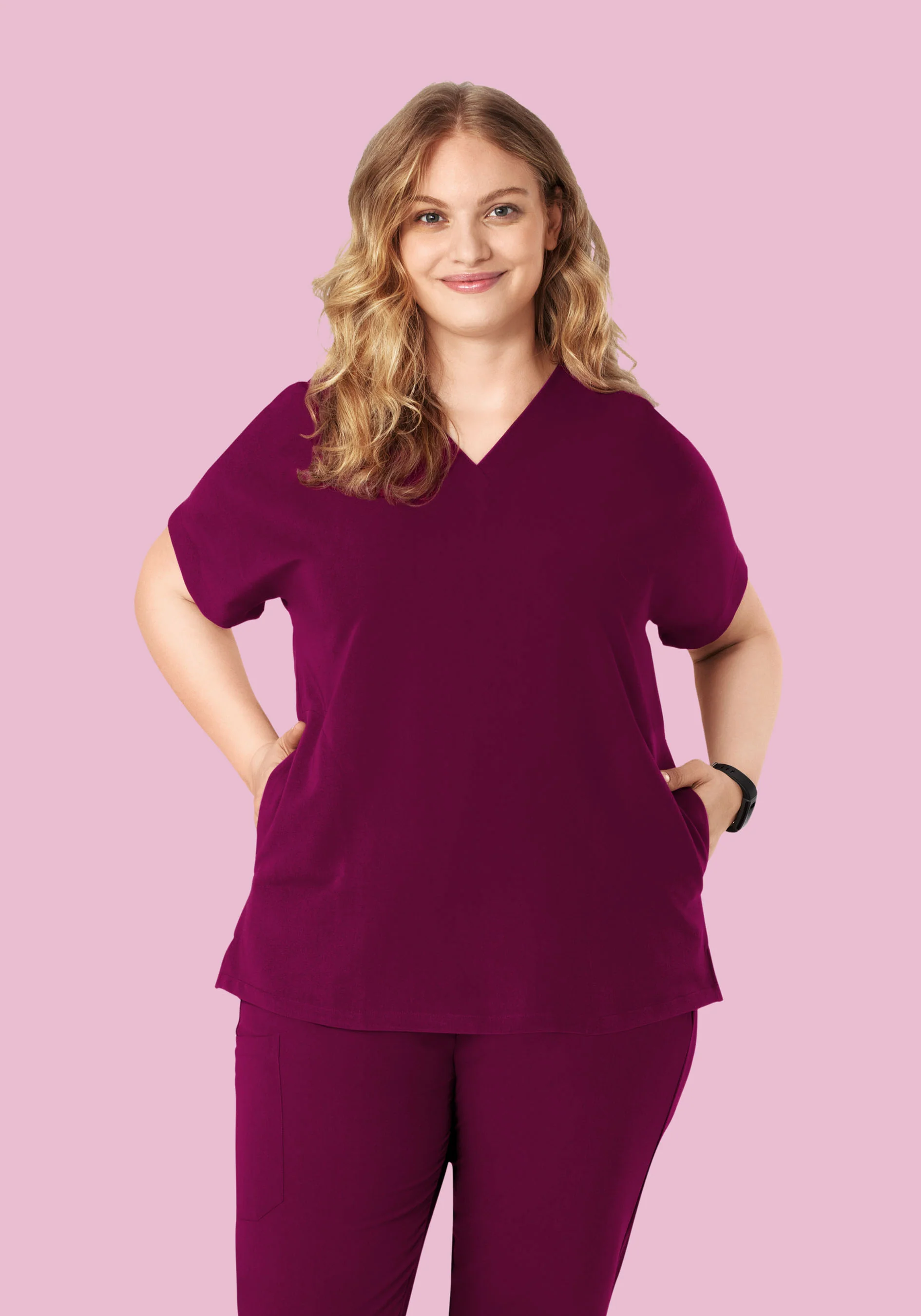 Oversized V Neck Top Sangria - Image 2