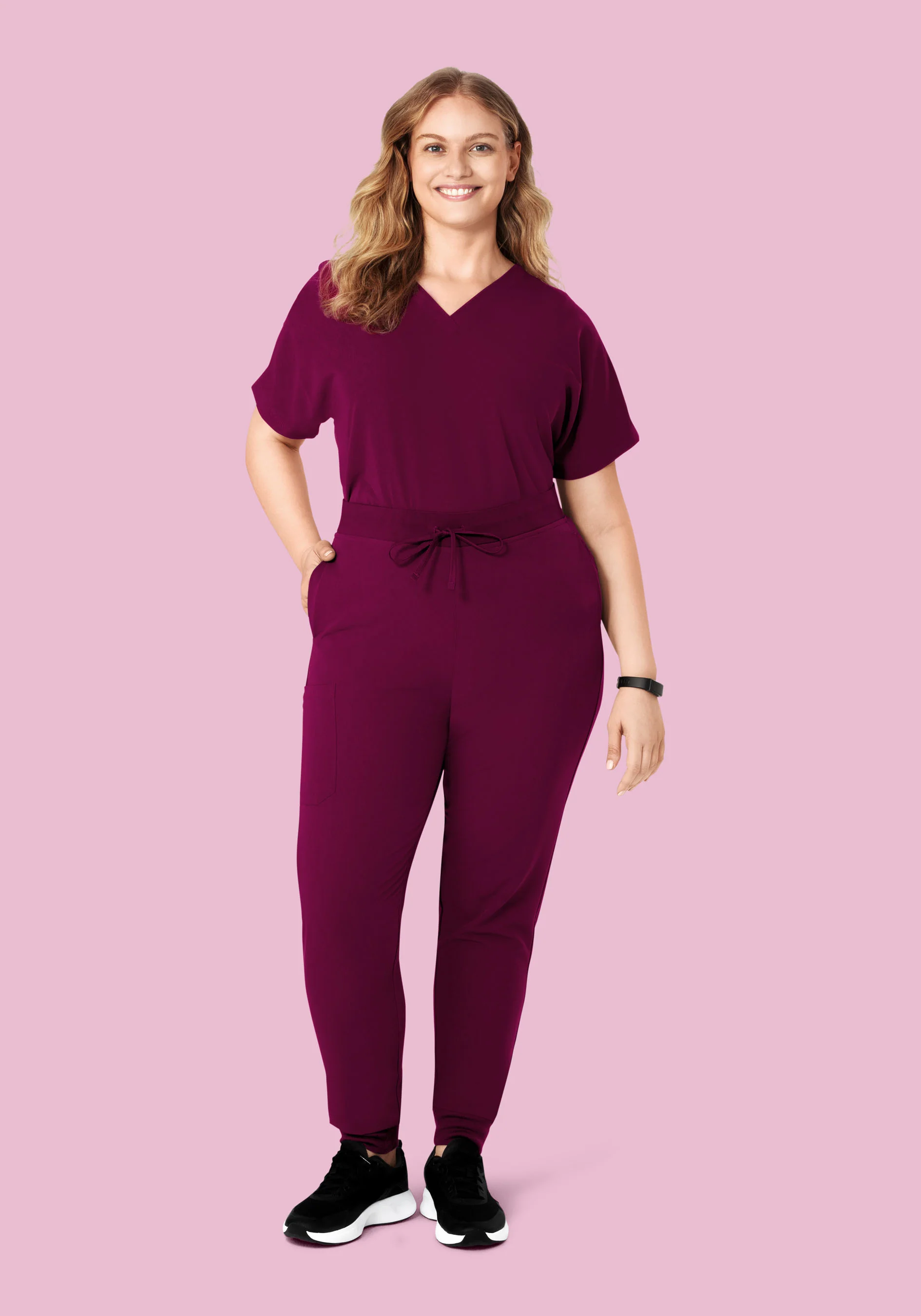 Oversized V Neck Top Sangria - Image 7