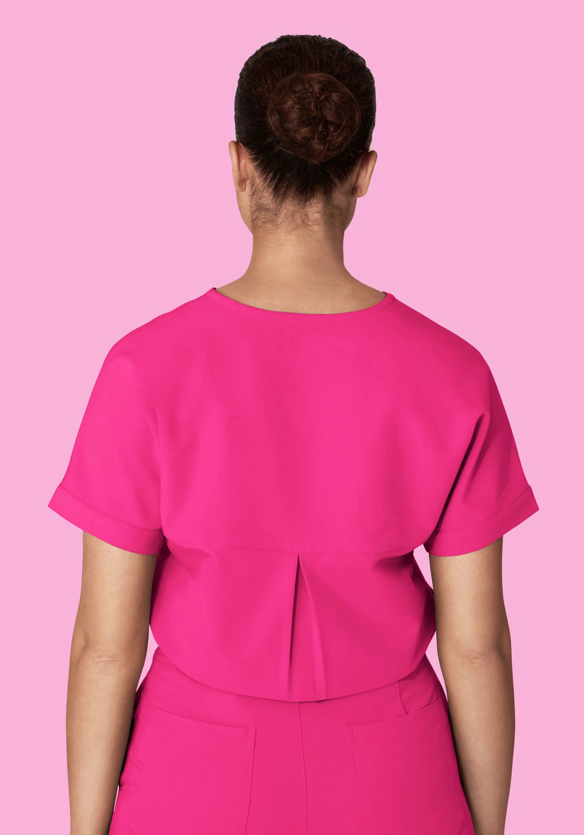 Oversized V Neck Top Shocking Pink - Image 4