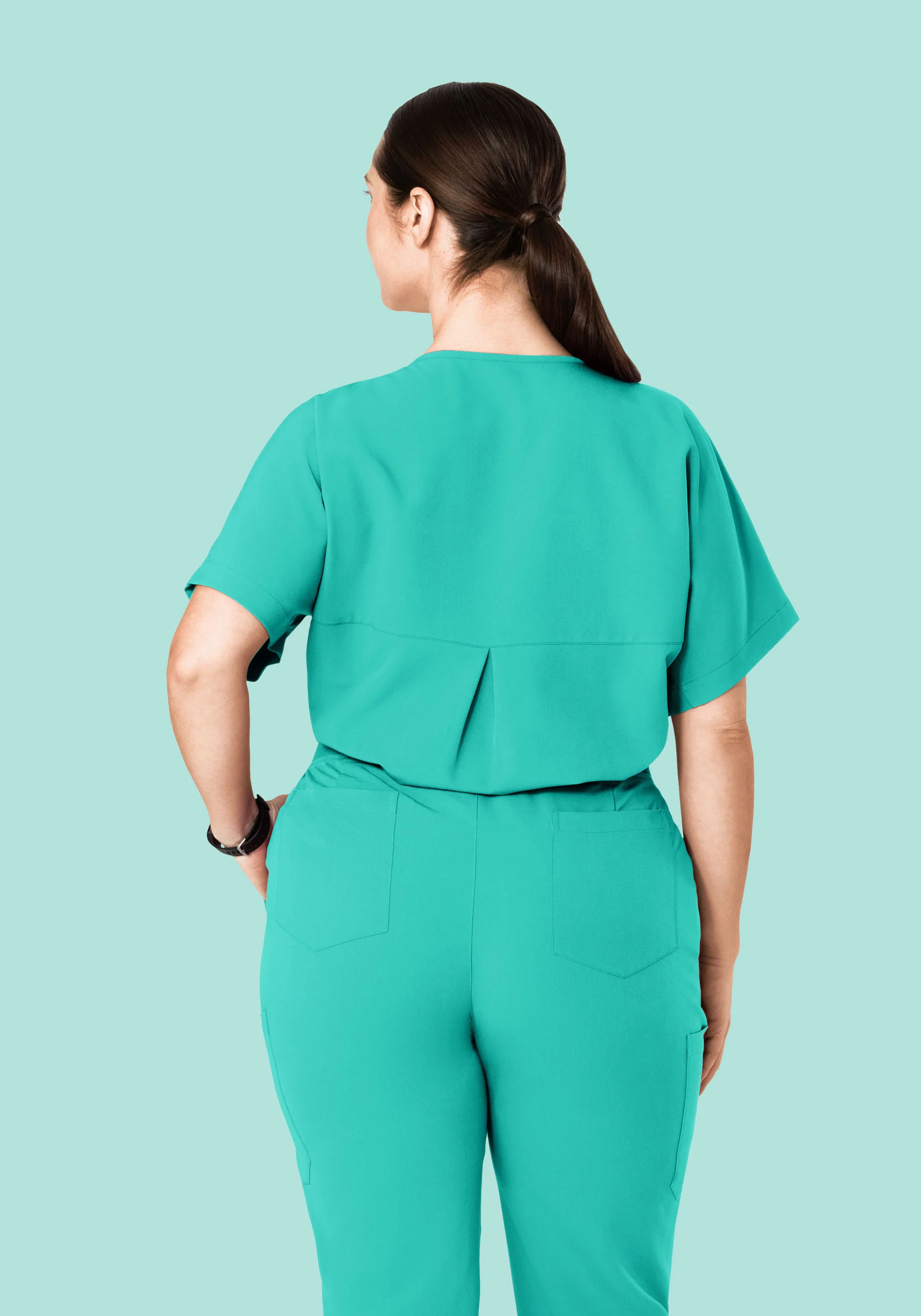 Oversized V Neck Top Surgical Green - Image 10