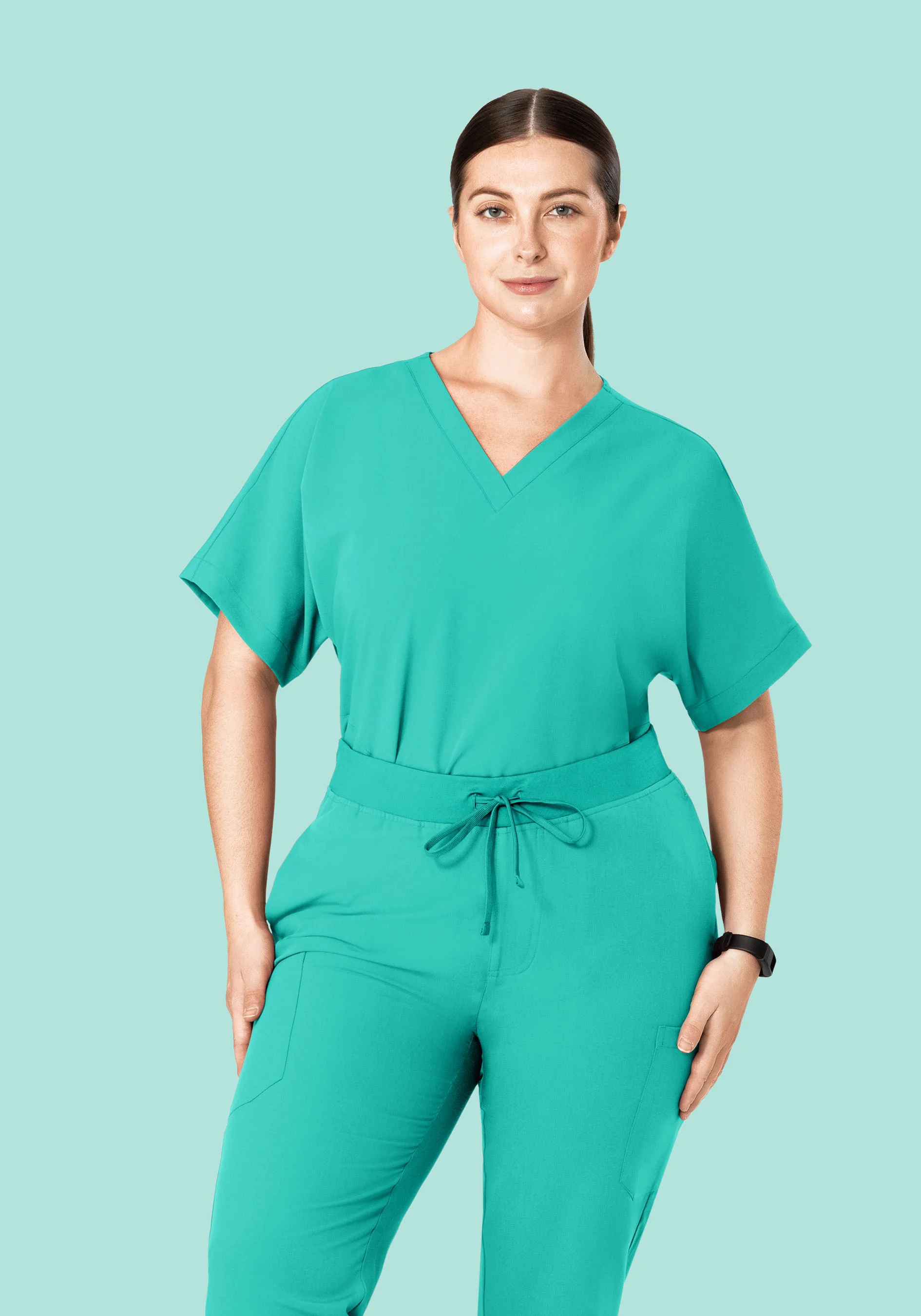 Oversized V Neck Top Surgical Green - Image 8