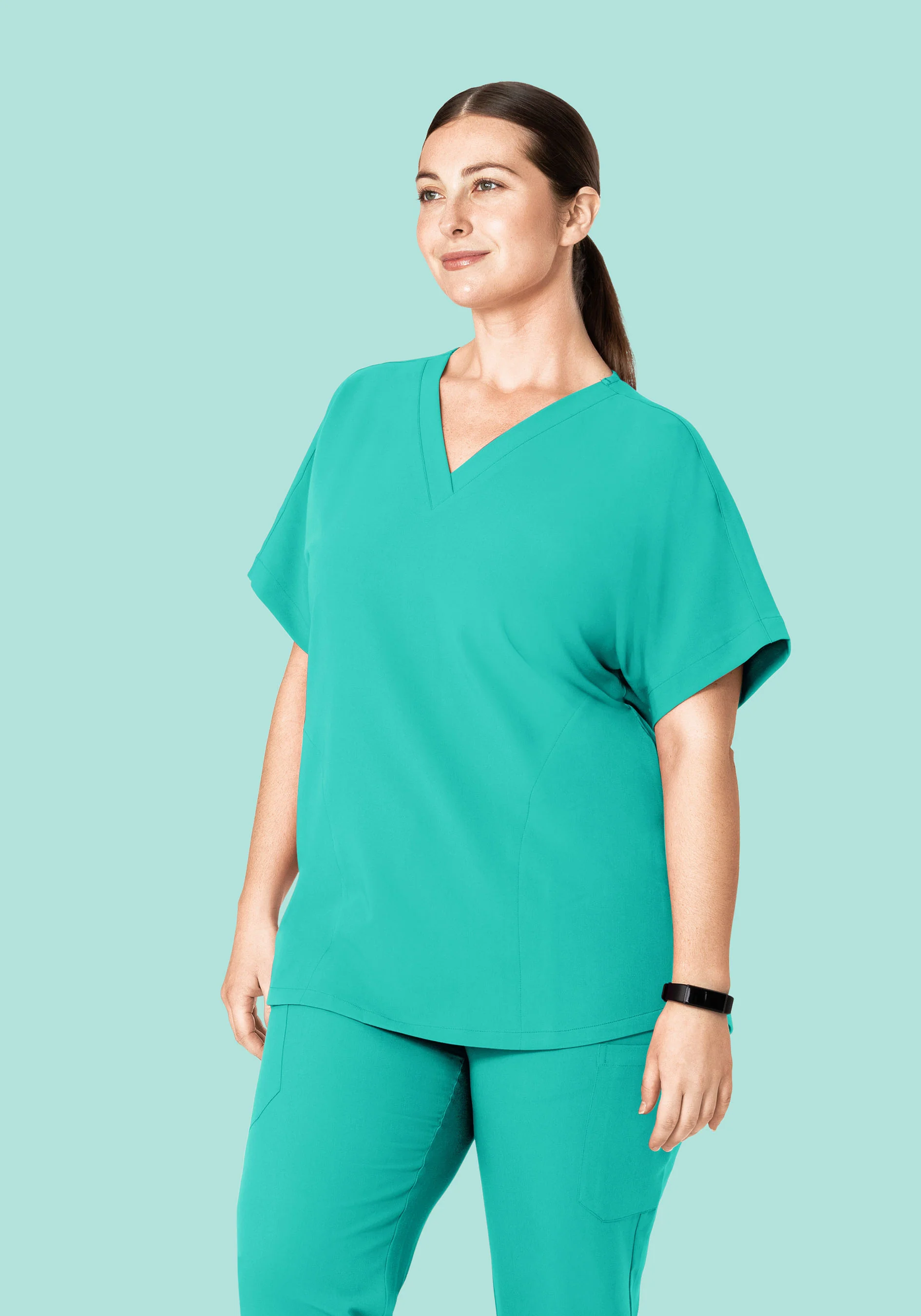 Oversized V Neck Top Surgical Green - Image 9