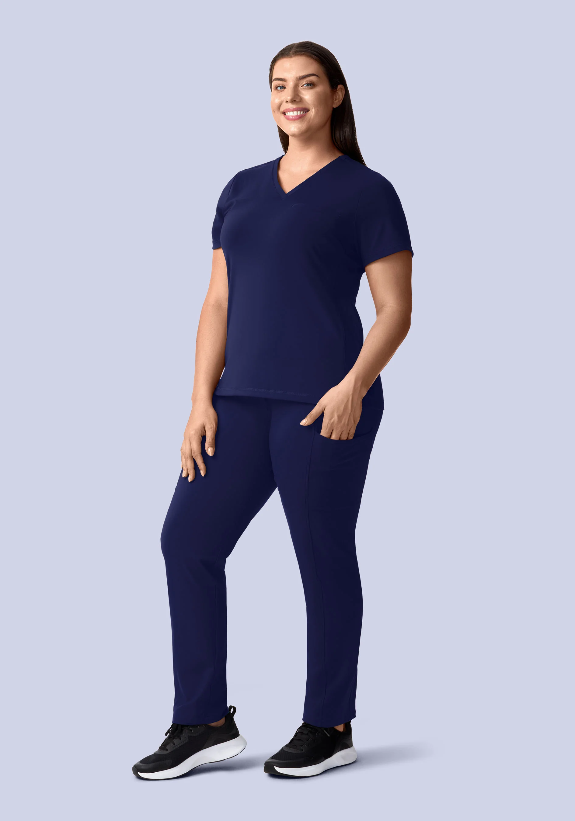 Soft Stretch Chest Pocket Top Navy - Image 10