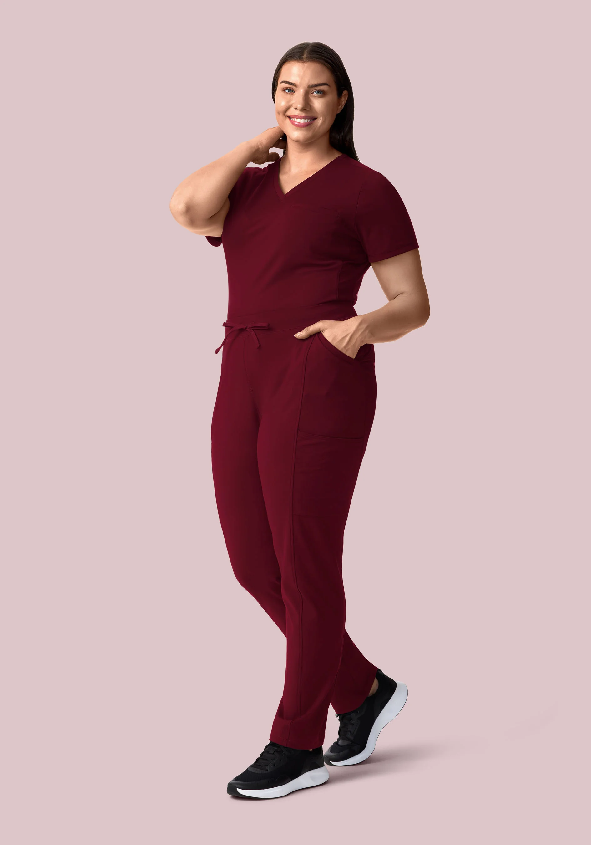 Soft Stretch Chest Pocket Top Wine - Image 7