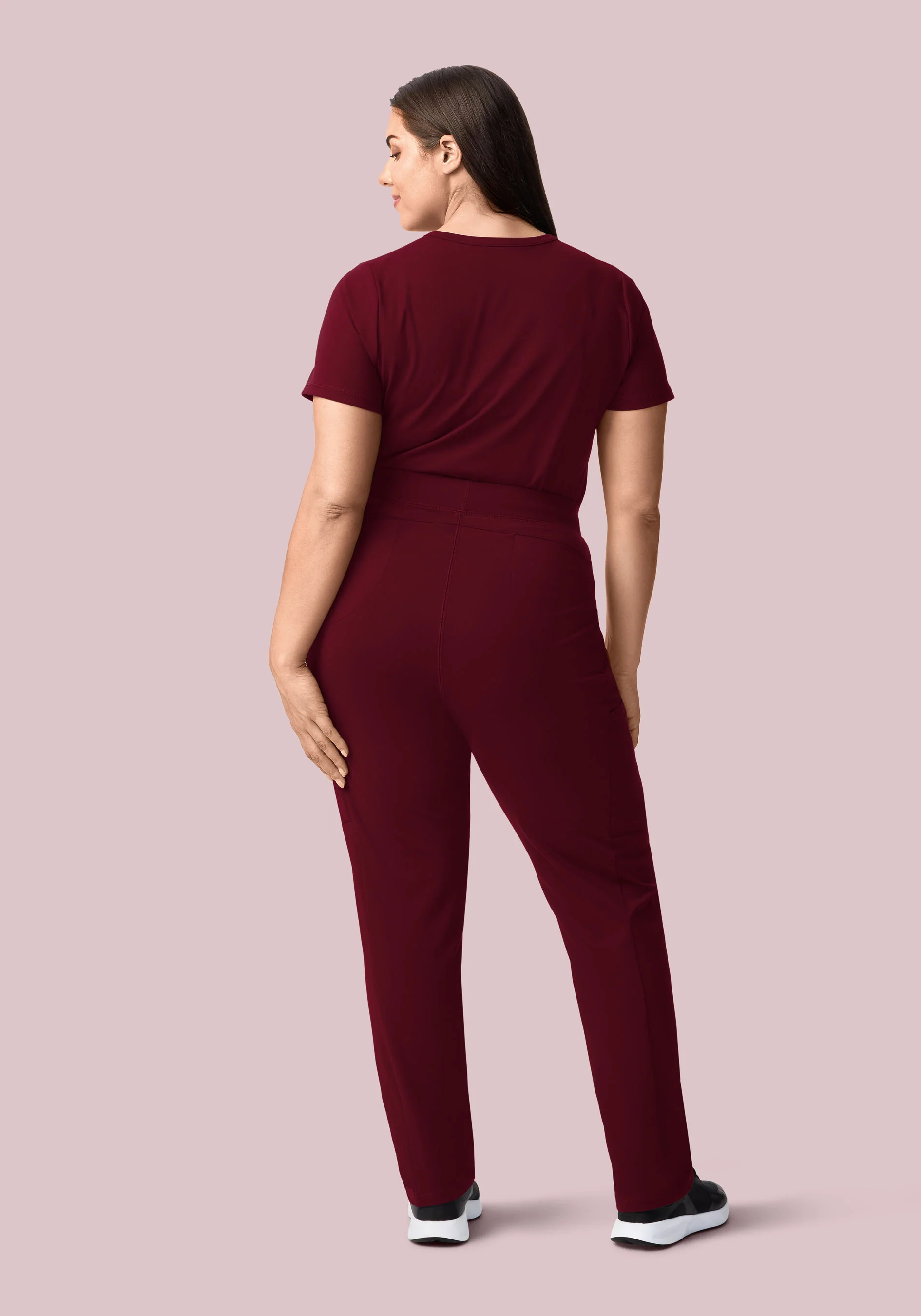 Soft Stretch Chest Pocket Top Wine - Image 8