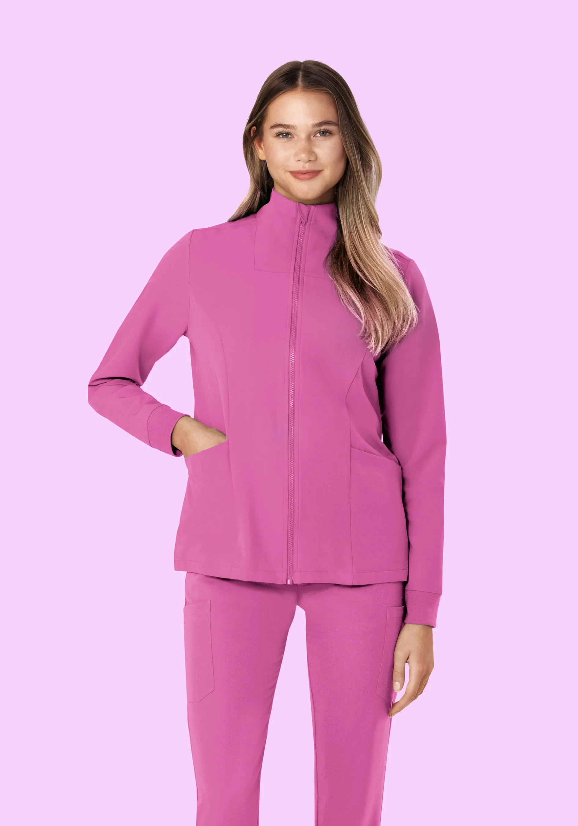 Women's Modern Scrub Jacket Dahlia