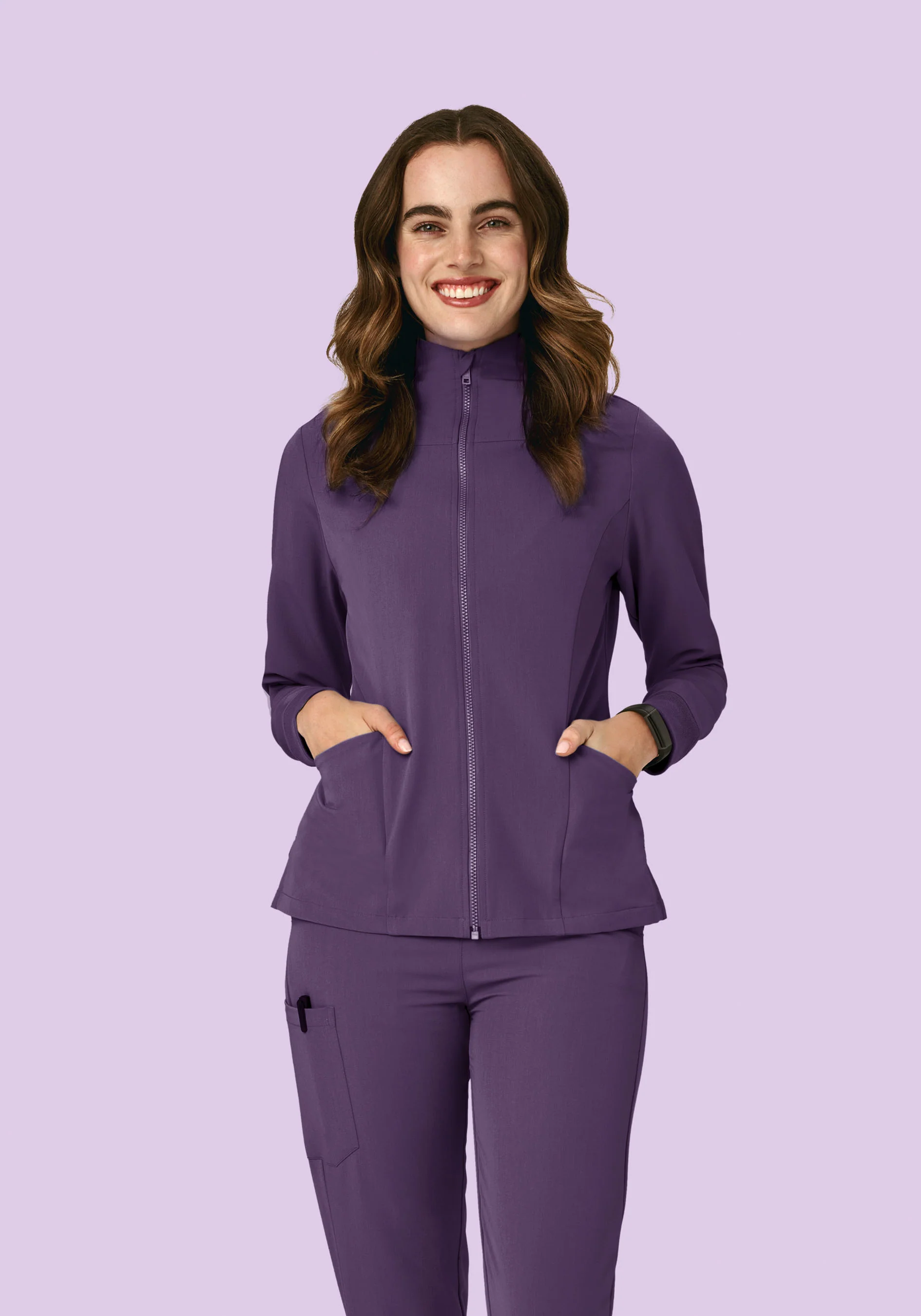 Women's Modern Scrub Jacket Dewberry - Image 2
