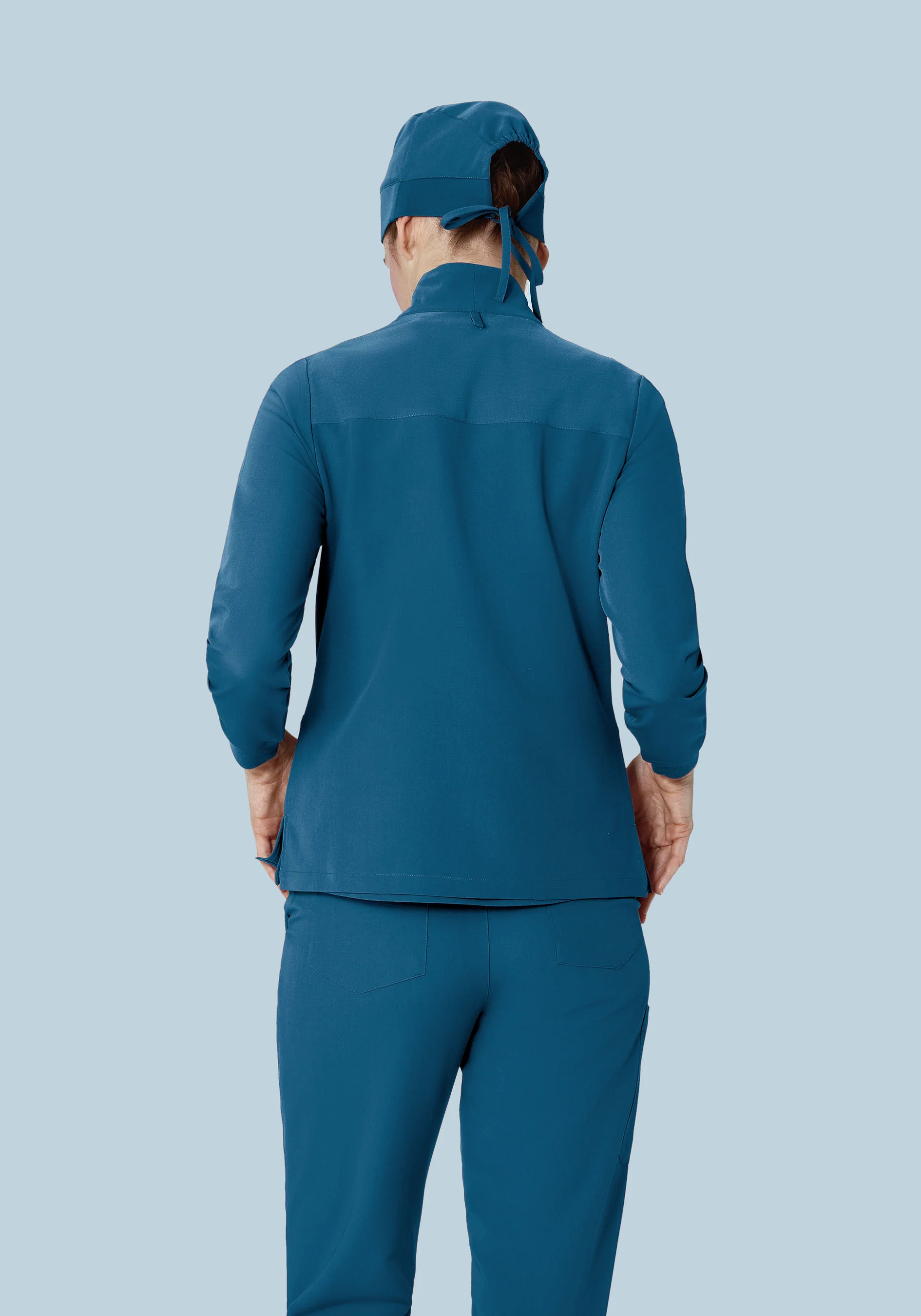 Women's Modern Scrub Jacket Harbor Blue - Image 5