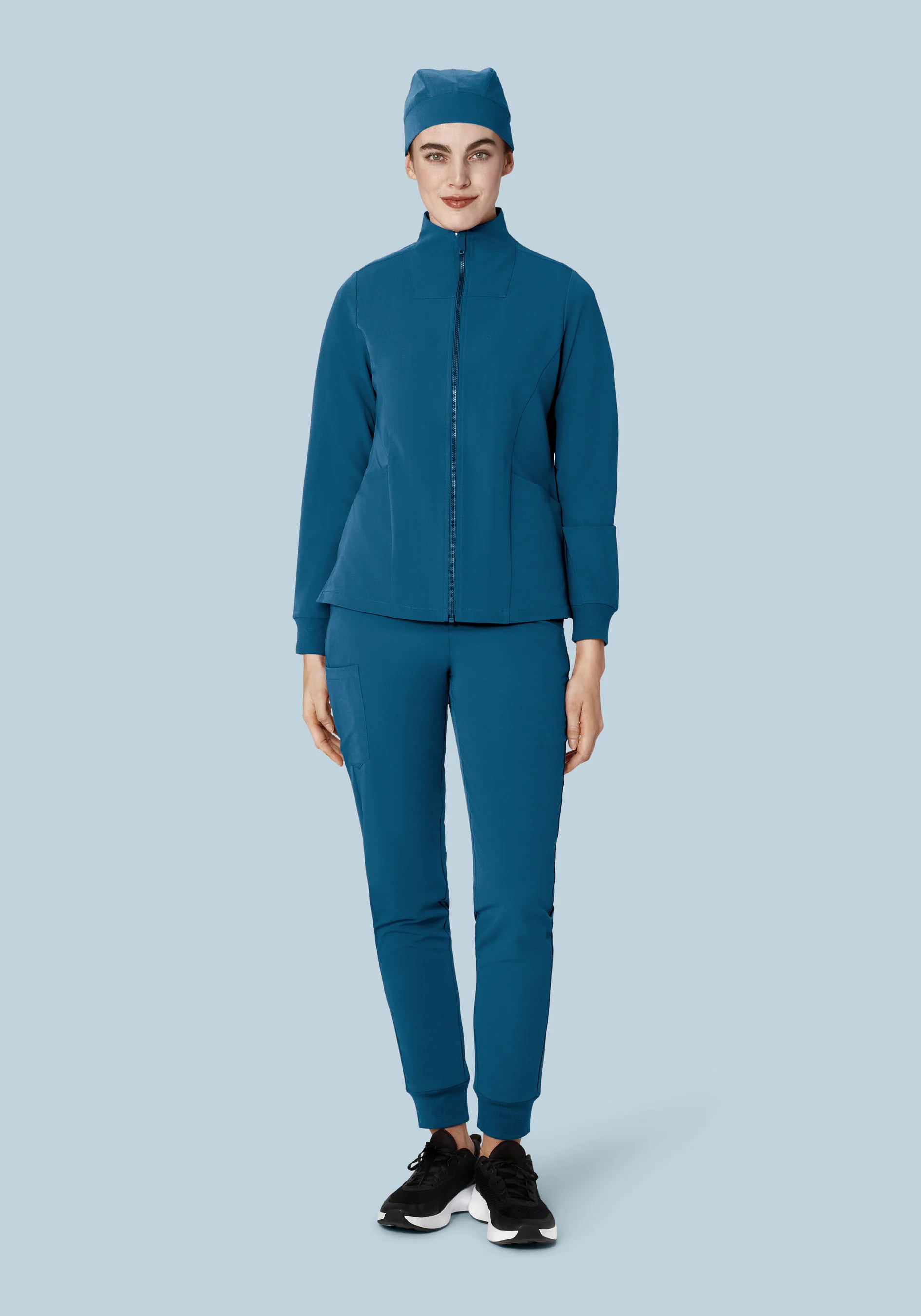 Women's Modern Scrub Jacket Harbor Blue - Image 6