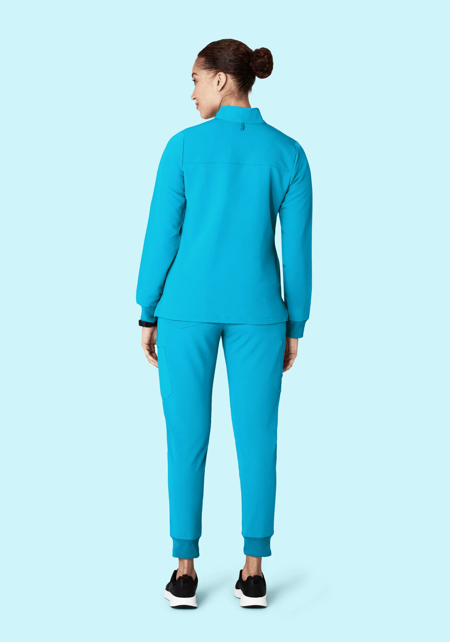 Women's Modern Scrub Jacket Pacific Blue - Image 6