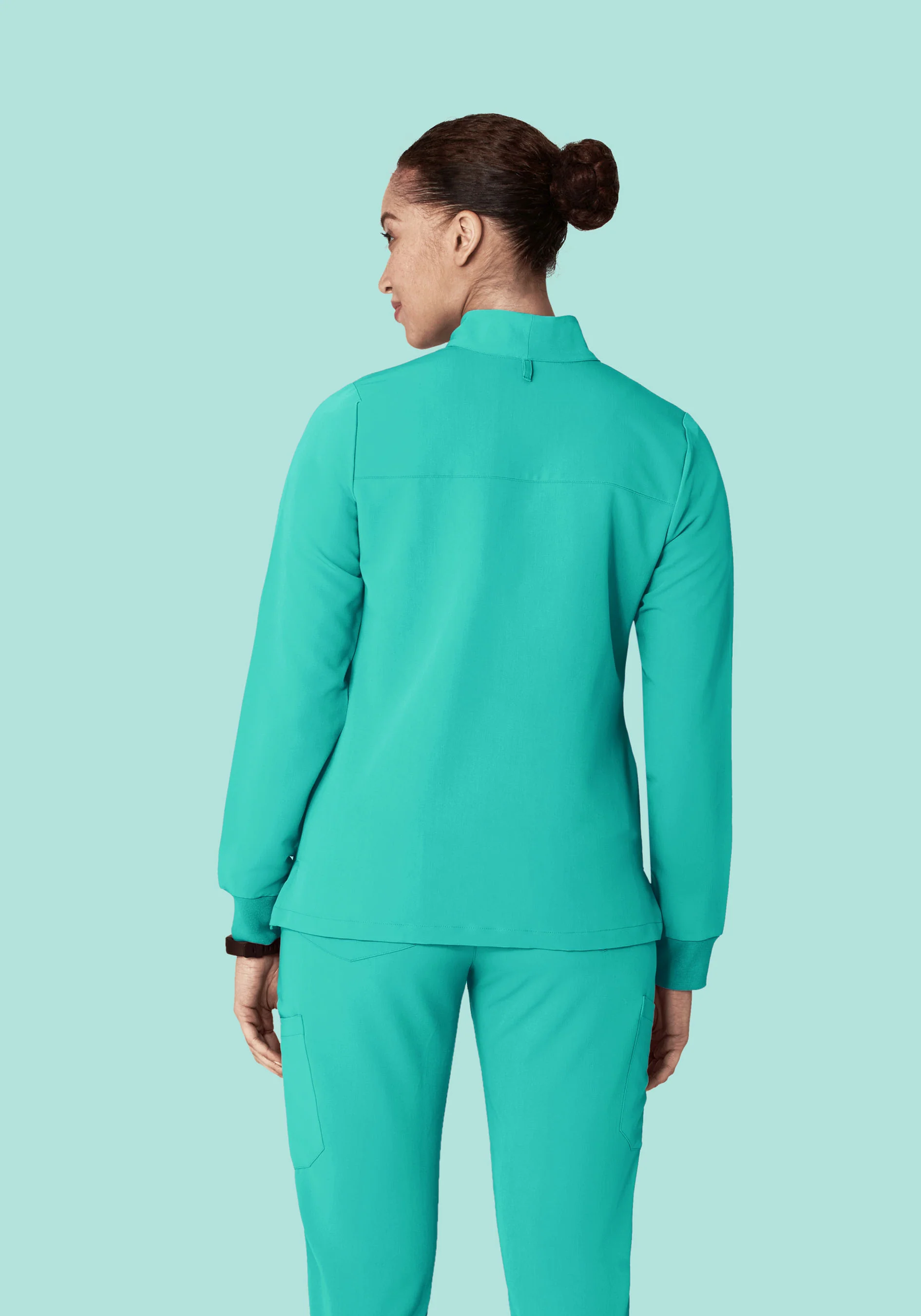Women's Modern Scrub Jacket Surgical Green - Image 5