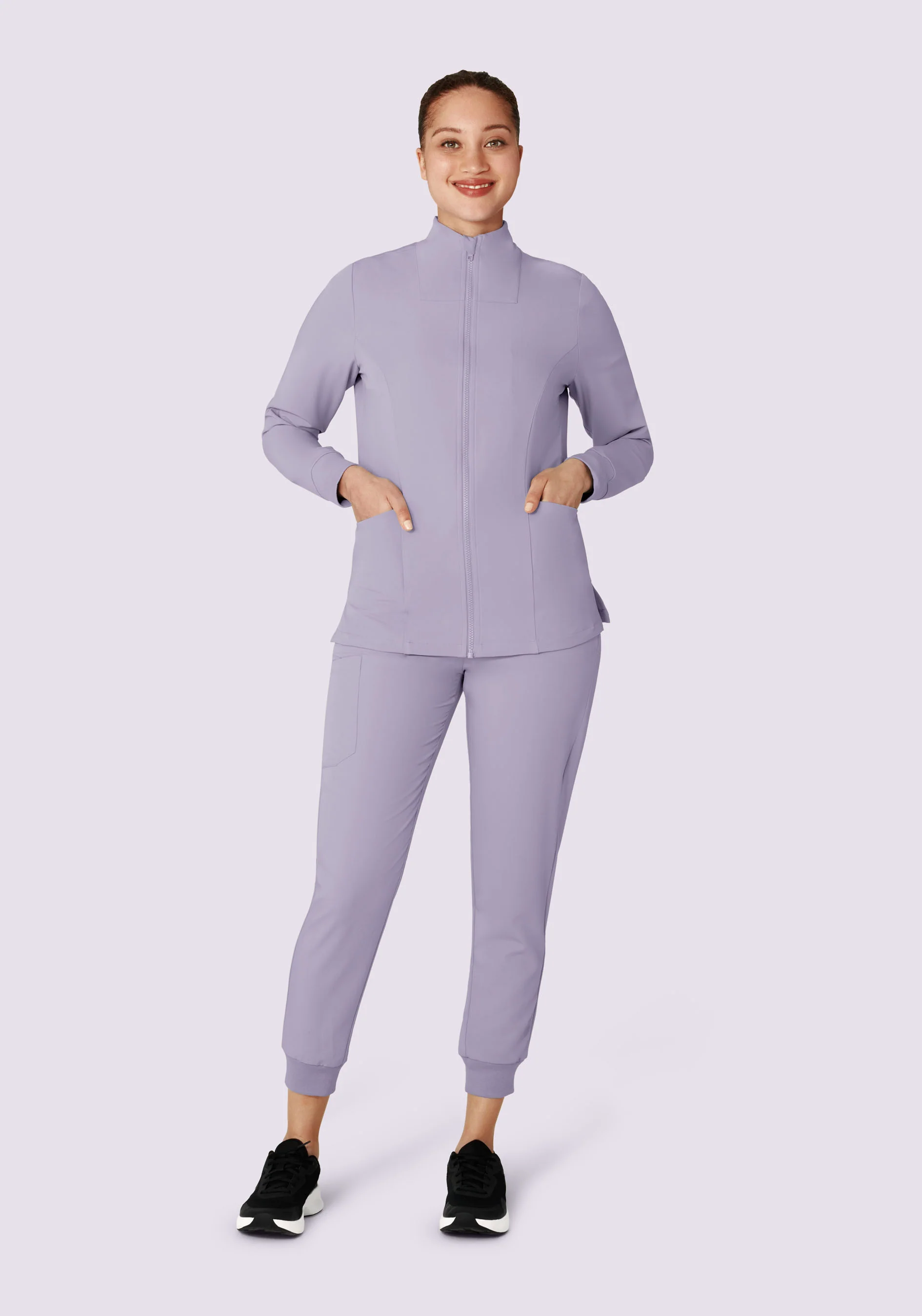 Women's Modern Scrub Jacket Ube - Image 3