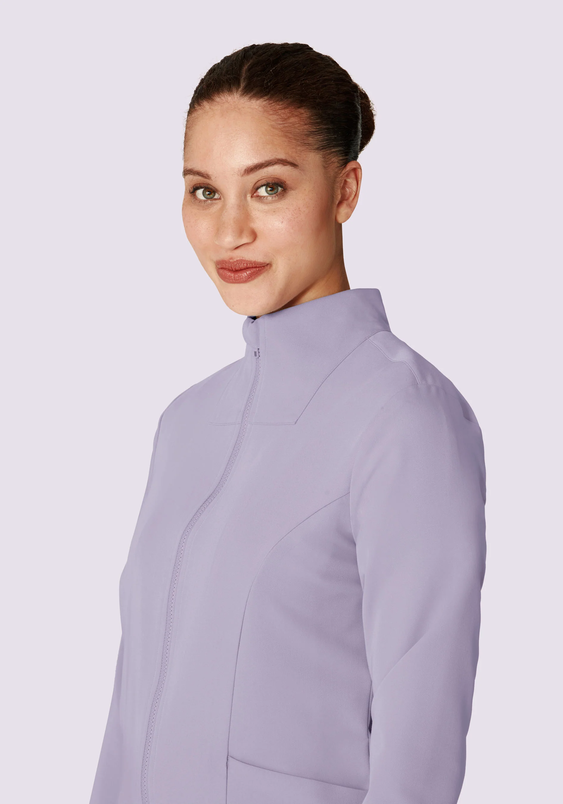 Women's Modern Scrub Jacket Ube - Image 5