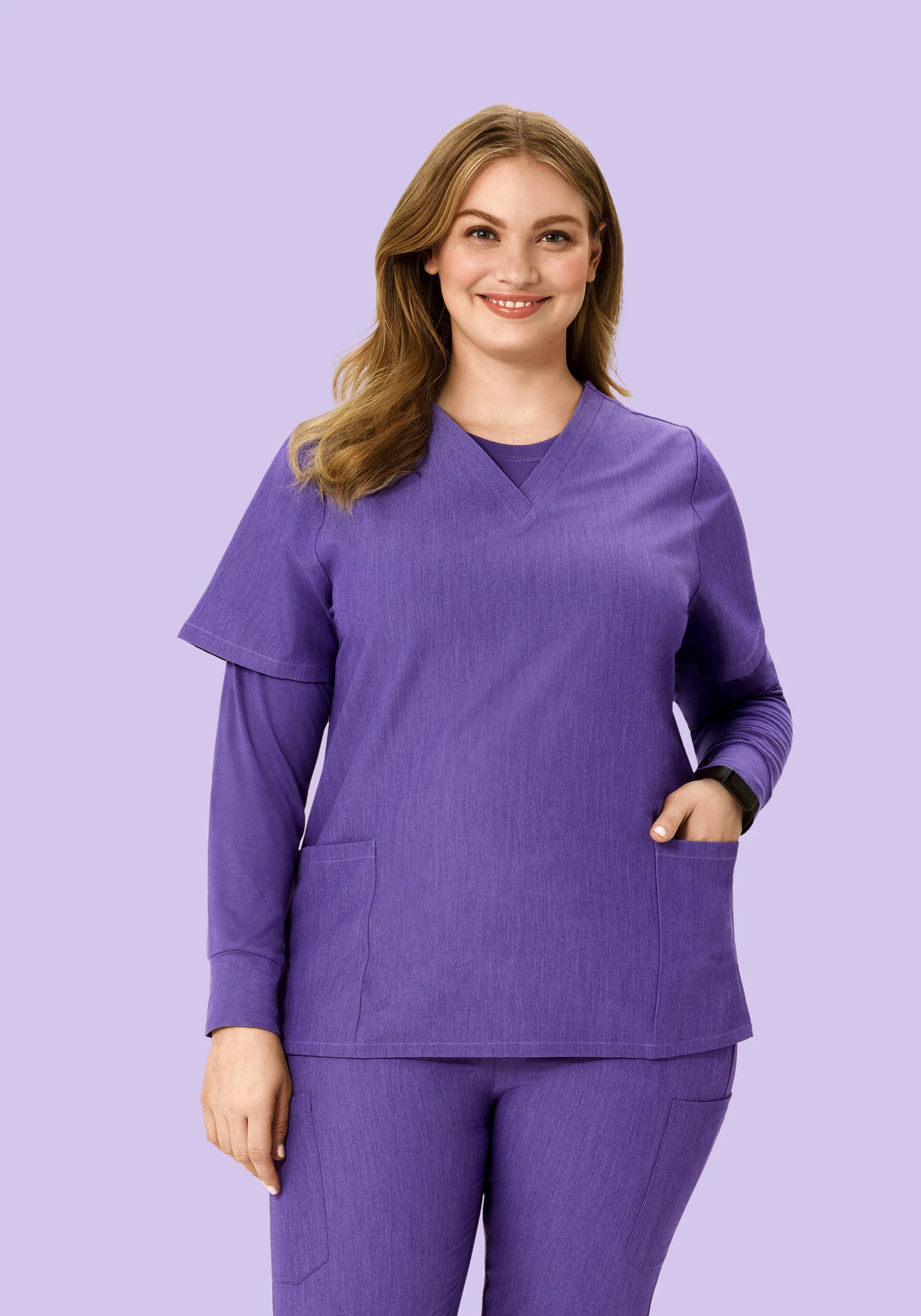Women's Underscrubs Heather Grape - Image 6